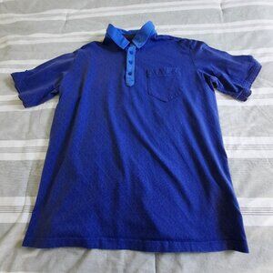 Mens G-Mac by Kartel Blue Geometric Golf Shirt Size XL 100% Pima Cotton